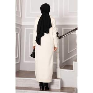 Vestido De Punto Cuello Tortuga Con Cremallera Crudo - Product Image 2