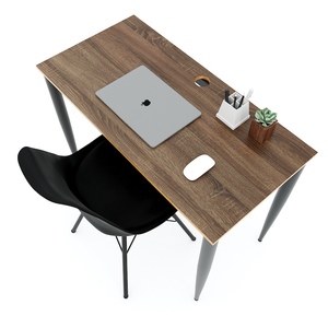 Escritorio Moderno Minimalista en Forma de L de Madera Contrachapada con Revestimiento de Melamina y Patas Cónicas II 100x60cm HBCN002 - Product Image 3