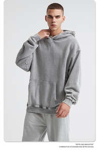 Sudaderas con capucha de punto holgadas de gran tamaño para hombre, camisa de manga larga con capucha y logotipo personalizado antiarrugas antiencogimiento de primavera - Product Image 3