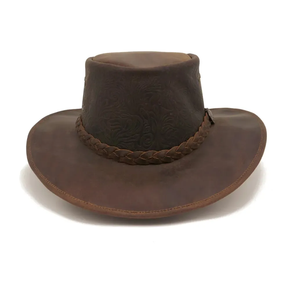 Su propio diseño, sombreros de cuero de piel de vaca genuina de Color personalizado, nuevos sombreros de cuero ecuestre de moda de CAVALRY SKT COMPANY