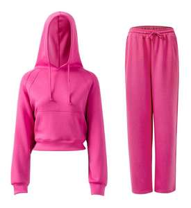 Pull épais de haute qualité poids lourd confortable coupe décontractée surdimensionné Stretch côtelé poignets sweat à capuche pour femme - Product Image 6