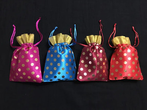 Cotton Potli <b>Bag</b> Vintage Bohemian Style Indian Wedding Gift and Return Favor <b>Bag</b> for Haldi Mehendi and Eid Nikha Gift <b>Bag</b> - Product Image 3