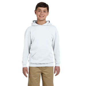 Custom High Quality Heavyweight <b>Black</b> Polyester Cotton Drawstring Hooded Kids <b>Hoodie</b> Pullover <b>Plain</b> Embroidery - Product Image 4