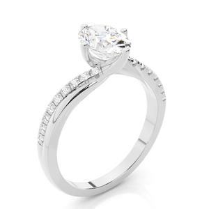 Bague en diamant de culture, or blanc 18 carats, 0,02 carat, taille brillant, clarté EF VS, petite étincelle, ethnique, empilable, pour femme, 26 pierres - Product Image 4