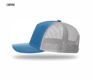 Custom Blue Mesh Trucker Hat 5-Panel Adjustable Breathable Waterproof Casual <b>Cap</b> for Adults <b>Winter</b> Outdoor Unisex Style - Product Image 3