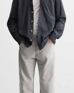 Jeans baggy de haute qualité pour hommes, pantalon uni à motif vintage, fermeture à cordon tricoté, tissage, pantalon en jean pour hommes - Product Image 1