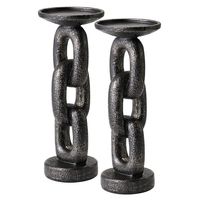 Porte-bougie cylindrique Hurricane avec chaîne - Décoration de Noël pour la maison avec une élégance luxueuse