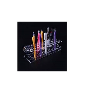 Transparent Acrylic Pen Holder Modern Look Countertop <b>Accessories</b> and Office and School Supplies Use - Product Image 3