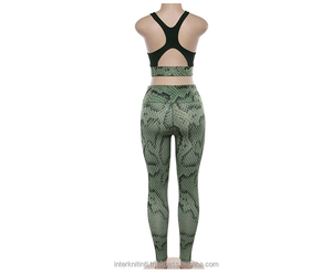Conjunto de Yoga de 2 Piezas con Estampado de Serpiente para Mujer, Ropa Deportiva para Gimnasio, Leggings Deportivos, Ropa de Fitness y Yoga, Traje para Correr - Product Image 6