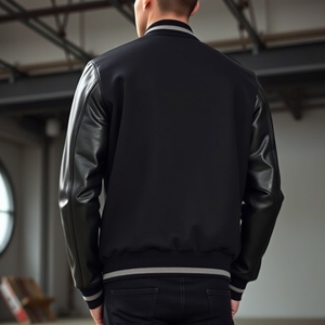 Chaqueta universitaria personalizada con bordado de chenilla, diseño OEM para chicas, Mangas de cuero, pedido a granel, hecha en Pakistán - Product Image 4