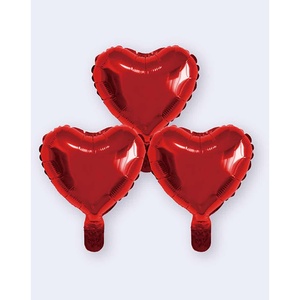 Palloncini in Foil a Forma di Cuore Rosso per Feste, 10 Pollici, Confezione da 12 Pezzi - Product Image 1