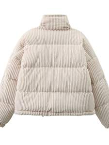 Nouvelle veste bomber matelassée en tissu MEMORY pour femmes, mode d'hiver, vintage, rembourrage en coton, imperméable, coupe-vent, nylon, laine - Product Image 3