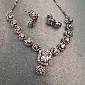 ชุดชุบเงินสุดหรูสำหรับเจ้าสาวสร้อยคอและต่างหูคริสตัลหรูหราสำหรับงานแต่งงานงานหมั้นวันครบรอบสไตล์วินเทจ - Product Image 2