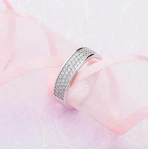 Haute brillance 925 argent Moissanite alliance ensemble luxe confort ajustement brossé plat anneau broche-ensemble diamant pour fête d'anniversaire - Product Image 3