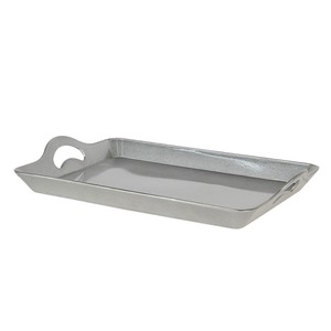Plateau de service ovale en aluminium plaqué argent de qualité supérieure, motif fruits moderne, pour la maison, les hôtels, l'art déco, la restauration - Product Image 1