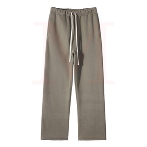 Venta al por mayor 2024 invierno moda personalizado recto alto Joggers hombres mujeres 100% algodón Casual pantalones de chándal liso teñido precio razonable - Product Image 4