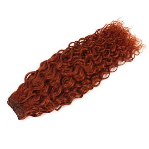 ต่อผมแท้แบบใหม่ Remy Jerry Curly Hair Extensions 3B # ทองแดง 350 เส้น ความยาวยืดได้ 8-28 นิ้ว - Product Image 4