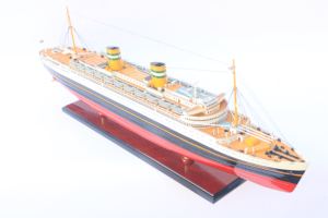 Nieuw เรืออัมสเตอร์ดัมทำจากไม้ทาสีด้วยมือเรือบรรทุกสินค้าเชิงพาณิชย์ฮวงจุ้ยจัดส่งทั่วโลกของขวัญตกแต่งบ้าน - Product Image 4