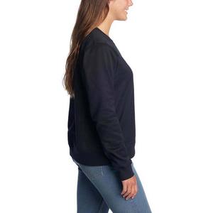 เสื้อสเวตเตอร์ผ้าฝ้ายสำหรับผู้หญิงเสื้อสเวตเตอร์ผ้าคอตตอนสีพื้นสำหรับฤดูใบไม้ร่วงโลโก้ตามสั่ง2025 - Product Image 4