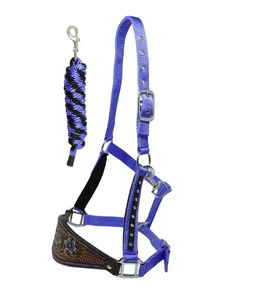 Licou de cheval rembourré en cuir de haut confort et de haute qualité avec matériel en laiton Portable réglable au prix de gros vente chaude - Product Image 1