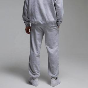 2024 pantalones de chándal negros básicos de calidad superior para hombres de moda servicio OEM de bordado tejido de algodón pesado de gran tamaño personalizado - Product Image 1