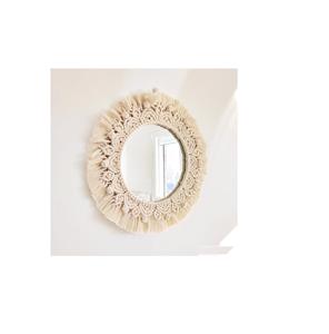 กระจกติดผนัง macrame ดีไซน์ใหม่ใช้ตกแต่งคริสต์มาสตกแต่งตามธรรมชาติใช้สำหรับตกแต่งห้องนั่งเล่นและบ้าน - Product Image 3