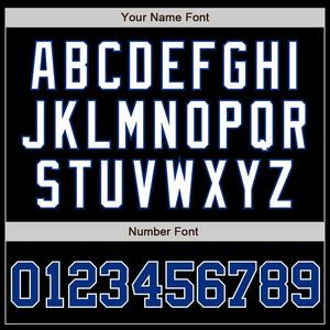 Maillot de baseball authentique noir Royal-blanc personnalisé - Product Image 6