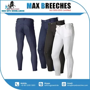 Jodhpurs ดีไซน์แฟนซีพร้อมแผ่นแปะหัวเข่าหนังเต็มแผ่นติดโลโก้กางเกงขี่ม้าที่กำหนดเอง - Product Image 6