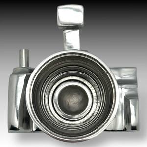 Escultura de cámara de aluminio Vintage pulida, sujetalibros Vintage de cámara de escritorio, cámara Retro, pieza de decoración del hogar, exhibición de arte de Metal - Product Image 3