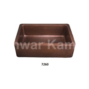 Fregadero de cocina de latón martillado hecho a mano tradicional de forma atractiva y rectangular Fregadero de cocina de diseño personalizado de calidad superior - Product Image 2