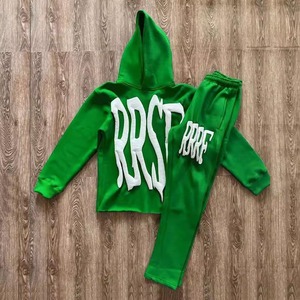 2025, chándal personalizado con estampado de farol para hombre, conjuntos de joggers acampanados apilados para hombre, chándal Unisex liso, conjunto de pantalones de chándal y Sudadera con capucha - Product Image 1