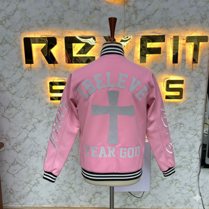 New Fashion Top Quality Embroidered Wool and Silk Men's Jacket with <b>Covered</b> <b>Button</b> Closure versity jackets Lettermen jackets - Product Image 2