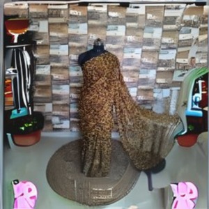 Saree en satin brun riche et gracieux pour des vêtements indiens et pakistanais d'une élégance terreuse - Product Image 1