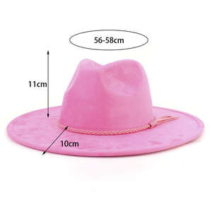 Sombrero Fedora Caqui de 9.5cm, Elegante Sombrero de Ala Ancha de Gamuza para Hombre y Mujer, para Viajes, Negocios, Fiestas, Venta al por Mayor, Sombrero Panamá - Product Image 5