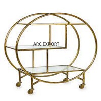 Support de feuille de fleur de conception antique avec 2 chariots Chariot décoratif élégant nouveau look Chariot de serveur de mariage et d'hôtel Top vente