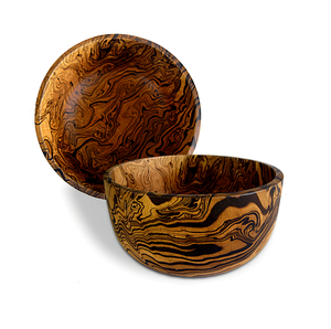 Juego de 2 nuevos cuencos para servir de madera de mango hechos a mano, fabricante y exportador, diseño personalizado, proveedor de cuencos para servir ensaladas de madera redonda - Product Image 2