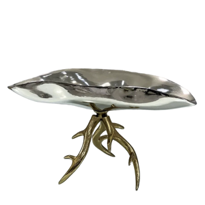 Plat de service décoratif en métal pour le Ramadan, design martelé brillant en acier inoxydable, compatible lave-vaisselle - Product Image 2