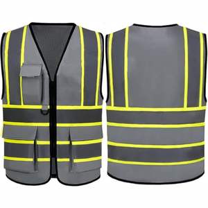 Chalecos de Seguridad Reflectantes de Alta Visibilidad con 8 Bolsillos y Cremallera Frontal, Ropa de Alta Visibilidad, Chaleco de Seguridad Reflectante - Product Image 4