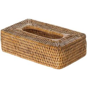 Soporte de caja de pañuelos de ratán Rectangular compacto adecuado para las necesidades de ahorro de espacio mientras se mantiene el estilo decorativo - Product Image 6