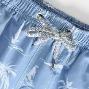Shorts de plage d'été solides de haute qualité, légers en toile, nouvelle collection, maillots de bain professionnels élastiques à séchage rapide pour hommes - Product Image 4