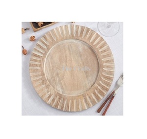 Chargeur de conception admirable sous la plaque plaque de présentation de forme ronde en bois faite à la main pour la fête de mariage et l'utilisation d'événement - Product Image 5