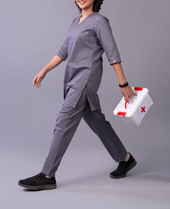 Fashionable Style Stretchable Spandex Fabric Summer Doctor Nurse Scrubs Hospital Uniform Sets Scrubs <b>Jumpsuit</b> Custom Logo Sets - Product Image 3