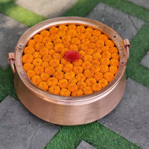 Bol de pédicure Spa écologique en cuivre rond professionnel pour la relaxation de massage de trempage des pieds dans le spa de salon à domicile avec décor de fleurs - Product Image 4