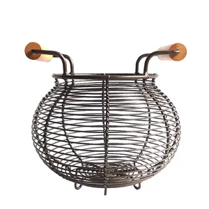 Iron Golden Color Wire <b>Egg</b> Basket Holder Stand With Superior Quality <b>Storage</b> <b>Egg</b> Rack for Kitchen Usage 2024 New Arrival - Product Image 3