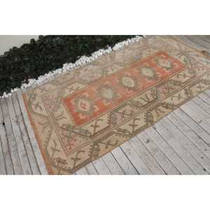 Turkish Area Rug 3.6x6.9 ft, Orange <b>Brown</b> Camouflage Rug <b>Wool</b> - Product Image 2