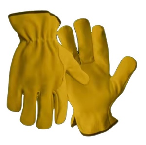 High Quality Heavy Duty Cowhide Grain & Split Leather <b>Driver</b> Work <b>Gloves</b> Elastic Cuff Anti-Slip Industrial Safety Protection - Product Image 5