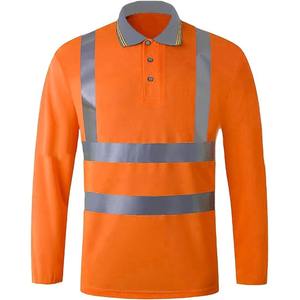 Camiseta de Seguridad Reflectante de Alta Visibilidad con Logotipo Bordado Personalizado, 100% Poliéster, Malla, Manga Larga, Uniforme de Trabajo para Hombre - Product Image 1