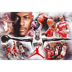 Modern Style Michael Jordan <b>Canvas</b> Poster Collage Framed for Office <b>Wall</b> Decor - Product Image 1