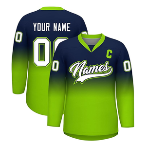 Jersey de hockey transpirable Nombre del equipo de alta calidad 100% Uniformes de hockey de poliéster Nuevo diseño Jerseys de hockey personalizados - Product Image 1