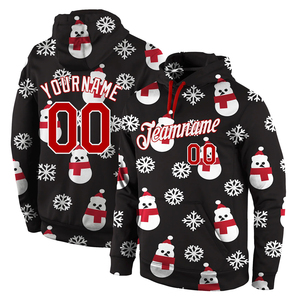 Unique Style Autumn Christmas Hoodies 100%Cotton 3D Sports Pullover Pocket High Street Style Team Player Name Stitched Hoodie - Product Image 5